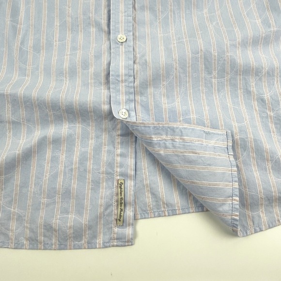 Ted Baker Shirt Men's 15.5 Archive Blue Stripe Paisley Nautical Contrast Trim - Picture 7 of 16